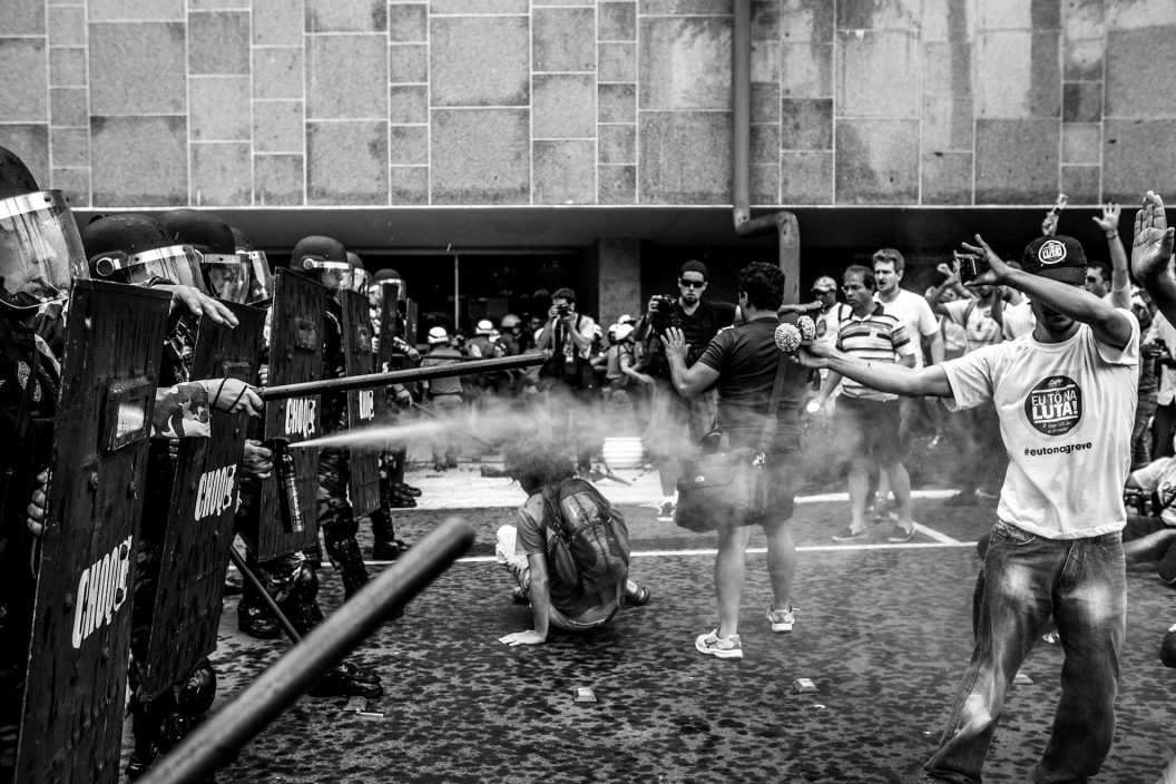 Protesto dos professores em Curitiba